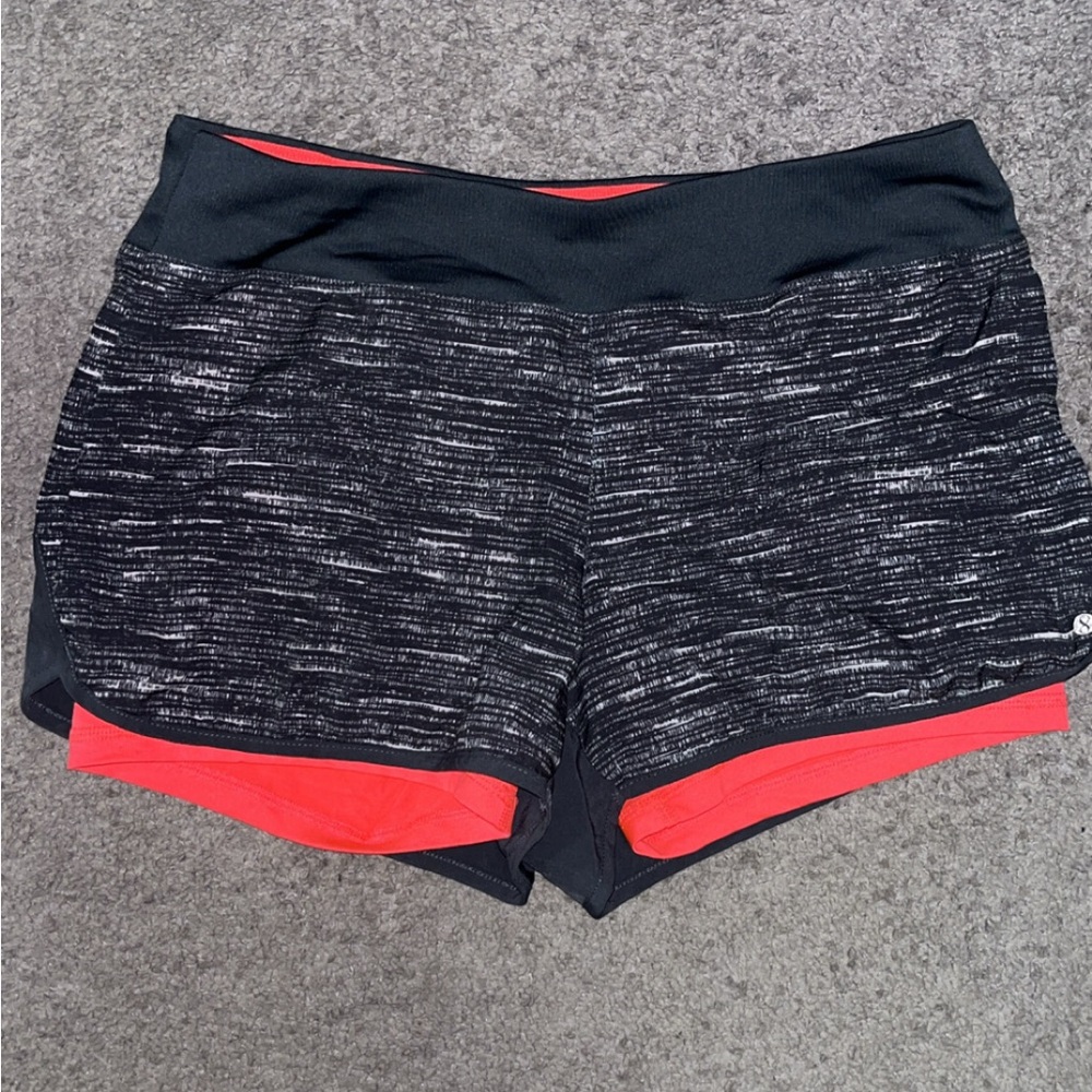 Layer 8 Black and Red Athletic Shorts